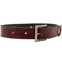 Handcrafted Leather Dog Collar – Burgundy & Brass - Master