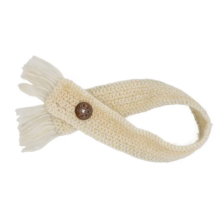 The WhiskerWrap Button Scarf - White or Blue - Master