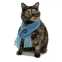 The WhiskerWrap Button Scarf - White or Blue - Master
