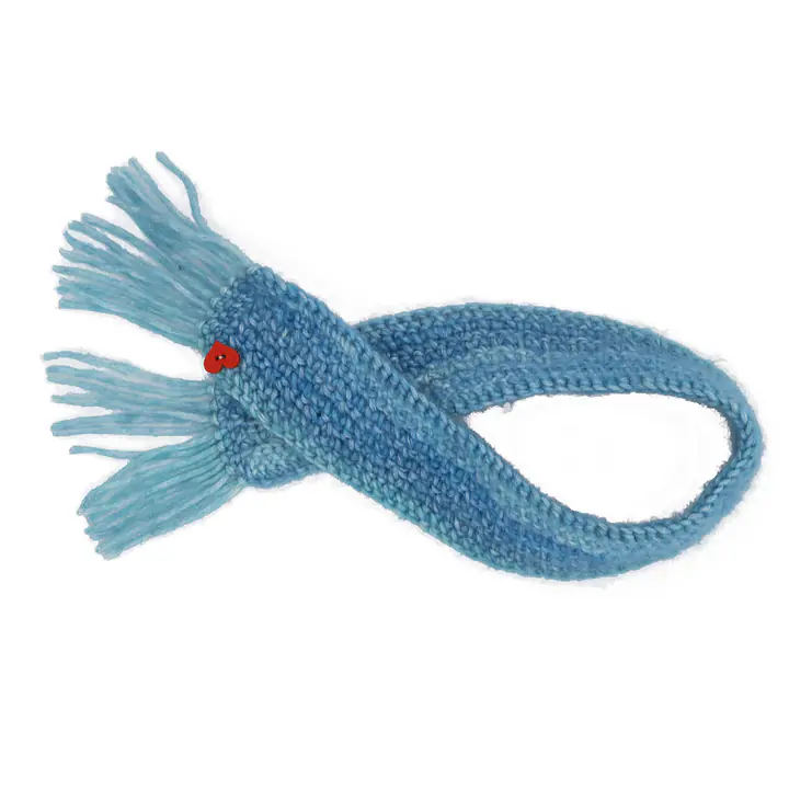 The WhiskerWrap Button Scarf - White or Blue - Master